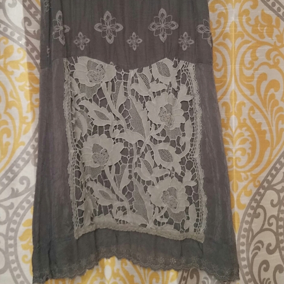 Johnny Was Grey Lace/Embroidery Dress, XS - Picture 4 of 12